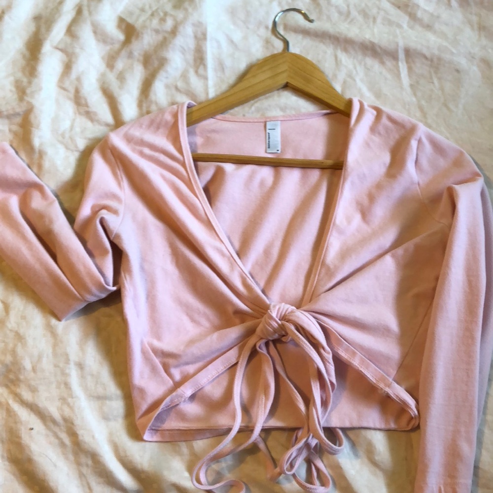 Fun baby pink half sleeve tie up shirt